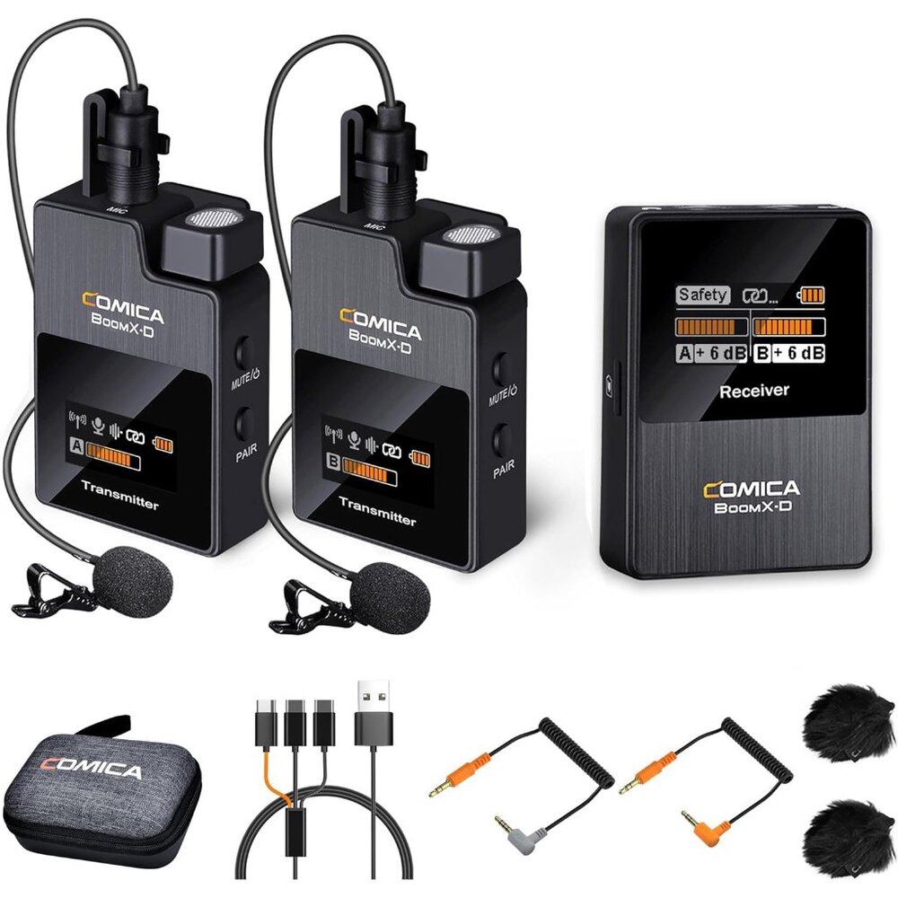 Comica BoomX-D D2 2.4 GHz Dual Wireless Microphone System for Android Phone